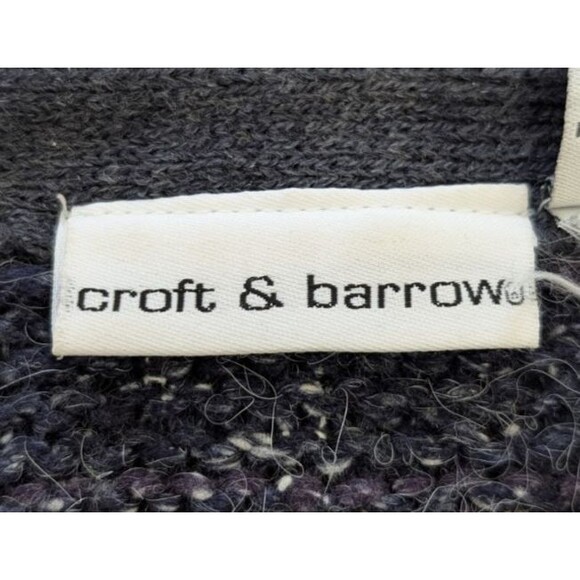 Croft & Barrows Women's Cardigan Blue Multicolor Fair Isle Sweater Size 1XL Boho - Picture 3 of 16